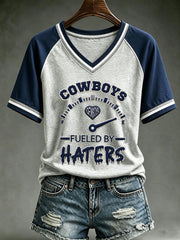 Women's Cowboys Fueled By Haters V-neck T-shirt