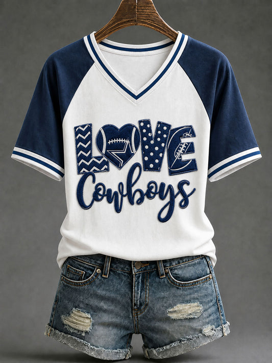 Women's Game Day Football Print Casual T-Shirt