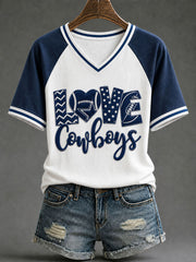 Women's Game Day Football Print Casual T-Shirt