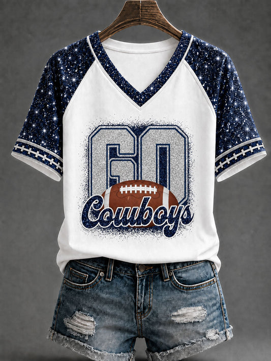 Women's Game Day Football Print Casual T-Shirt