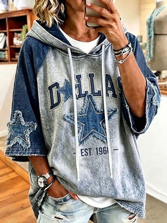 Women’s Game Day Football Print Casual Hoodie