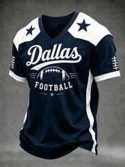 Men's Football Gameday Gift For Football Fans Casual V-Neck Tee