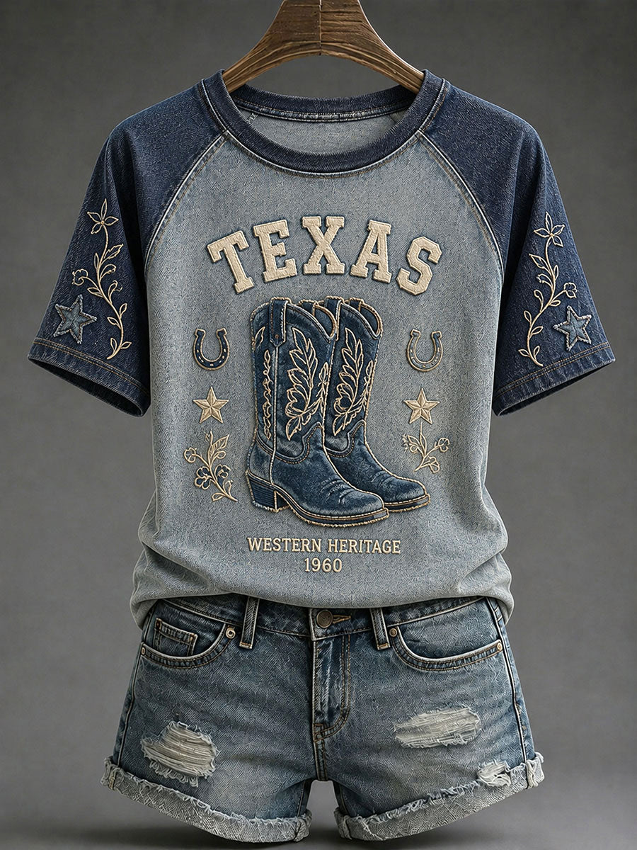 Women's Dallas Football Print Casual T-Shirt