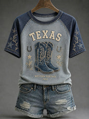 Women's Dallas Football Print Casual T-Shirt