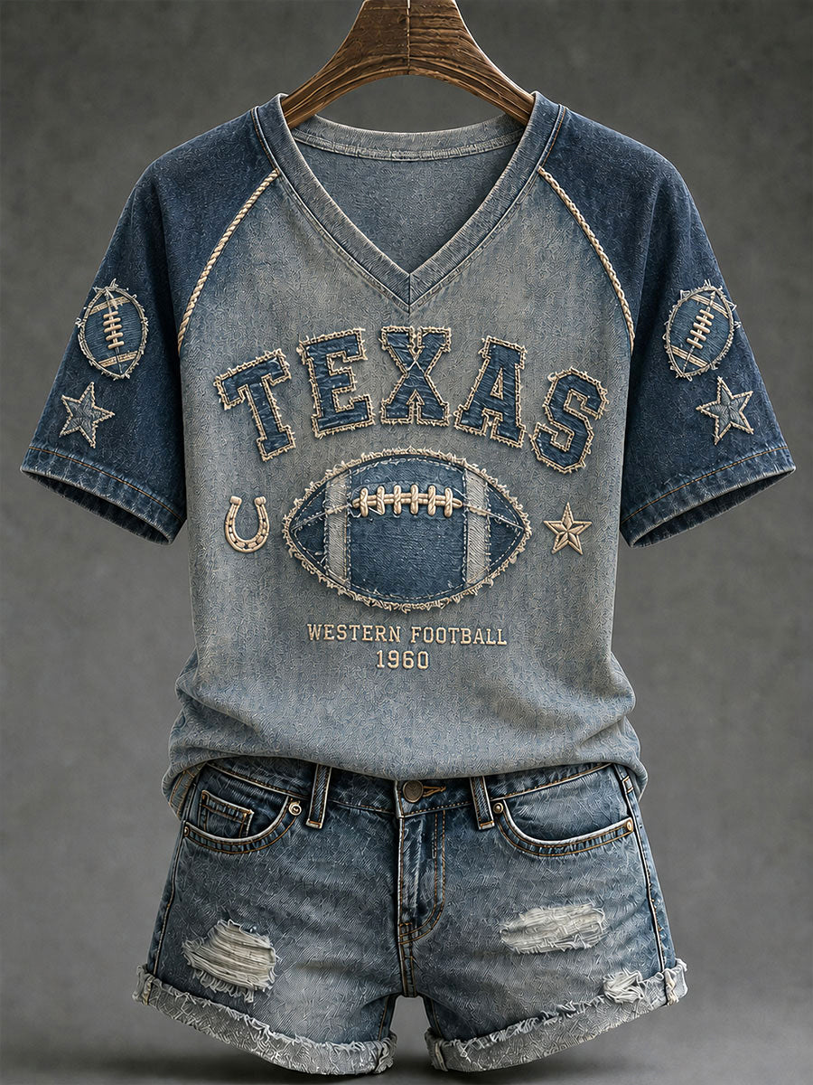 Women's Dallas Football Print Casual T-Shirt