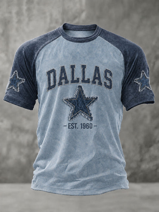 Men's Dallas Football Print Casual T-Shirt