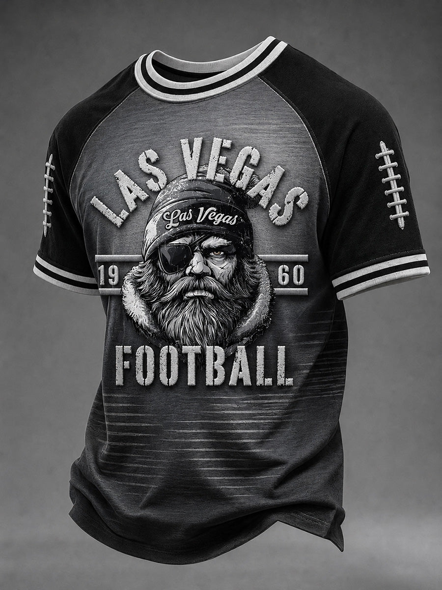 Men's short sleeve t-shirtMen's Las Vegas Football Fan Print T-shirt