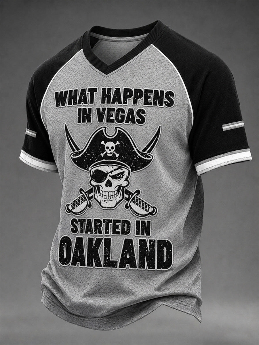 Men's Las Vegas Football Fan Print V-neck T-shirt