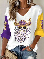 Women's Football Print Waffle T-shirt