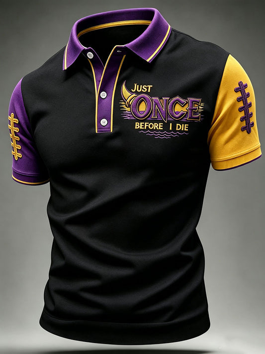 Men's Just Once Before I Die Football Print Shirt