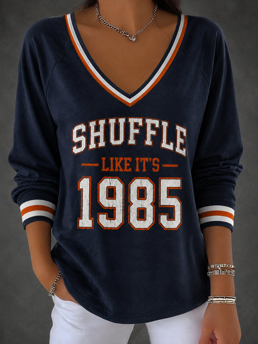 Women's Football Gameday Gift For Football Fans Casual Long Sleeve Shirt