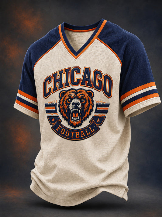 Men's Football Gameday Gift For Football Fans Casual V-Neck Tee