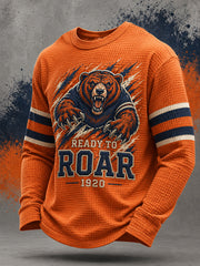 Men's Ready To Roar? Football Gameday Gift For Football Fans Casual Waffle Long Sleeve Top