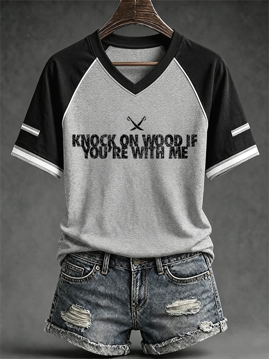 Women's Las Vegas Football Fan Print V-neck T-shirt