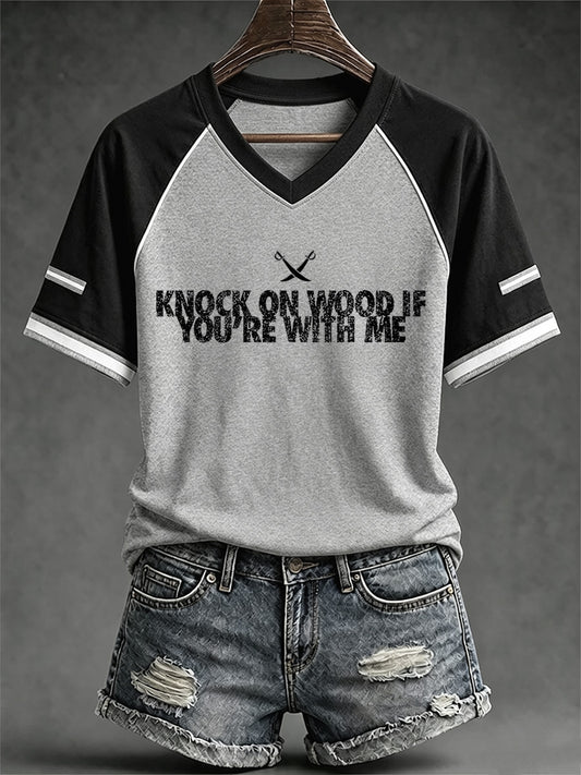 Women's Las Vegas Football Fan Print V-neck T-shirt