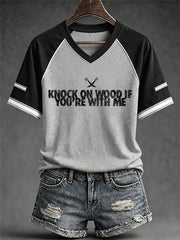 Women's Las Vegas Football Fan Print V-neck T-shirt