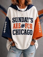 Women's Football Gameday Gift For Football Fans Short-Sleeve Hoodie