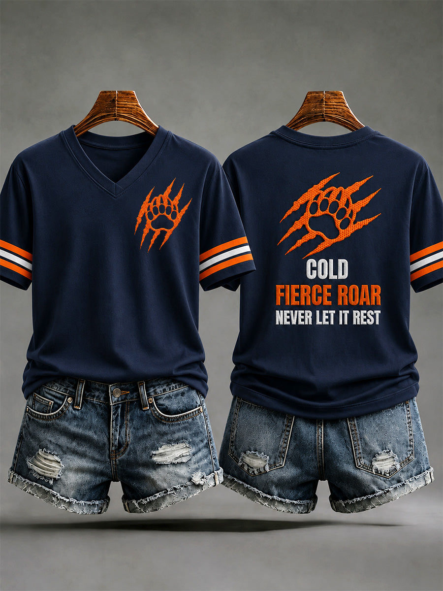 Women's Football Gameday Gift For Football Fans V-Neck Tee