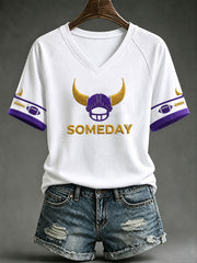 Women's Someday Football  V-neck T-shirt