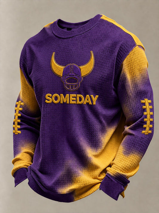 Men's Someday Football Waffle Long Sleeve T-Shirt