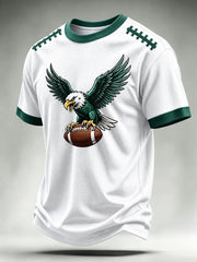 Men's Football Gameday Gift For Football Fans Casual Waffle Short Sleeve Tee