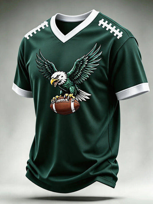 Men's Football Gameday Gift For Football Fans Casual V-Neck Tee