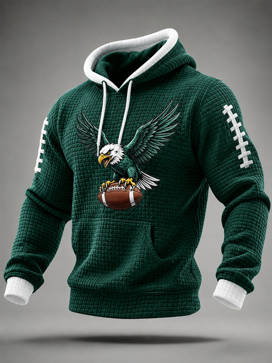 Men's Football Gameday Gift For Football Fans Casual Waffle Hoodie