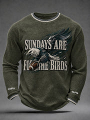 Men's Football Printed Waffle Long Sleeve T-Shirt
