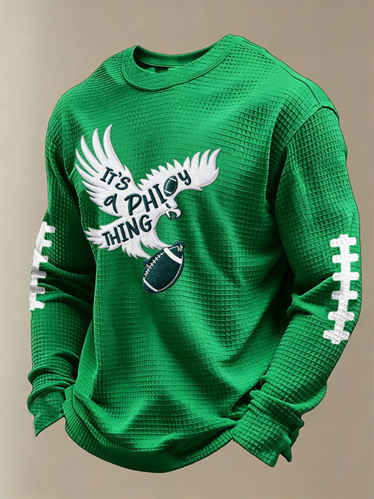 Men's Football Waffle Long Sleeve T-Shirt