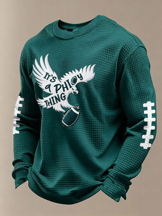 Men's Football Waffle Long Sleeve T-Shirt