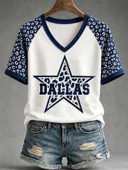 Women's Football Gameday Gift For Football Fans Casual V-Neck Tee
