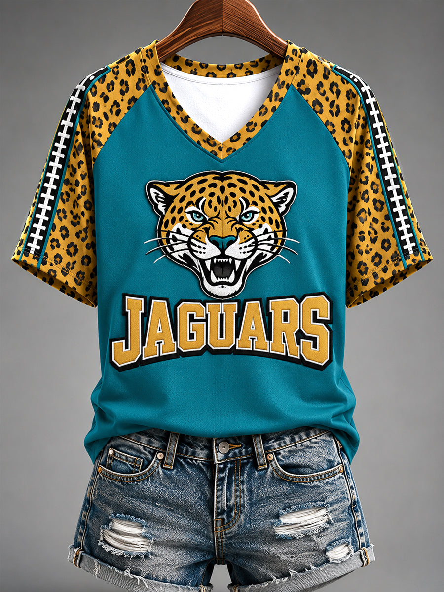 Women's Football Gameday Gift For Football Fans Casual V-Neck Tee