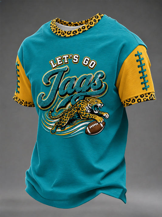 Men's Let's Go Jags Football Gameday Gift For Football Fans Casual Tee