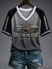 Women's Las Vegas Football Fan Print V-neck T-shirt
