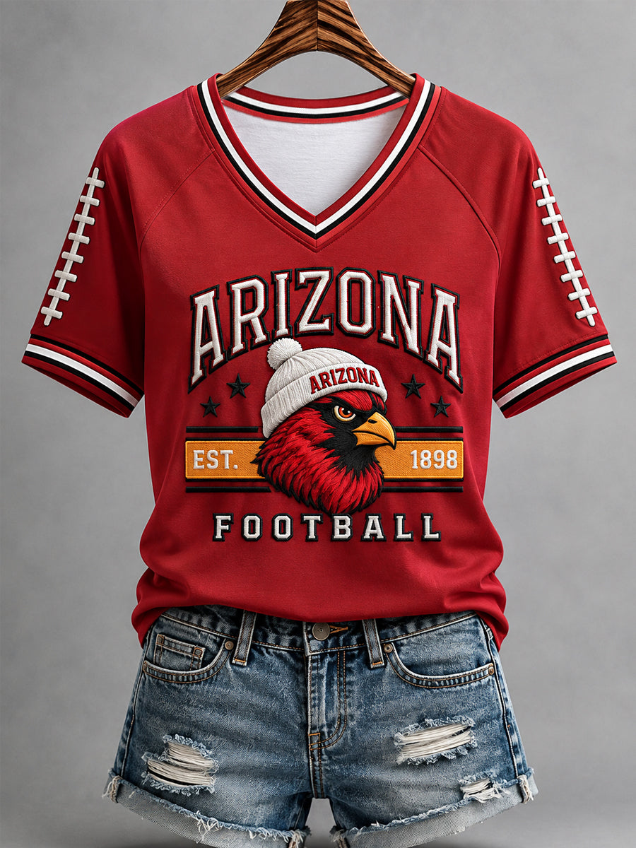 Women's Arizona Football Gameday Gift For Football Fans Casual V-Neck Tee