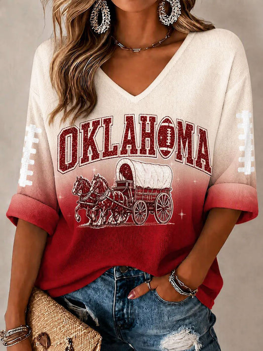 Women's University Football Fan Waffle T-shirt