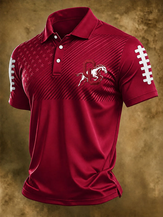 Men's  University Football Fan Polo Shirt