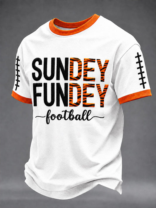 Men's Game Day Football Print Casual Short-Sleeve T-shirt