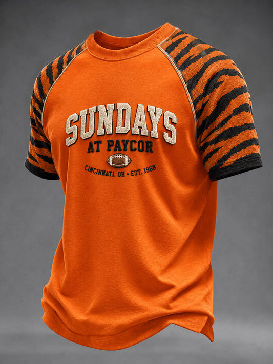 Men's Football Pattern Print Short Sleeve T-shirt