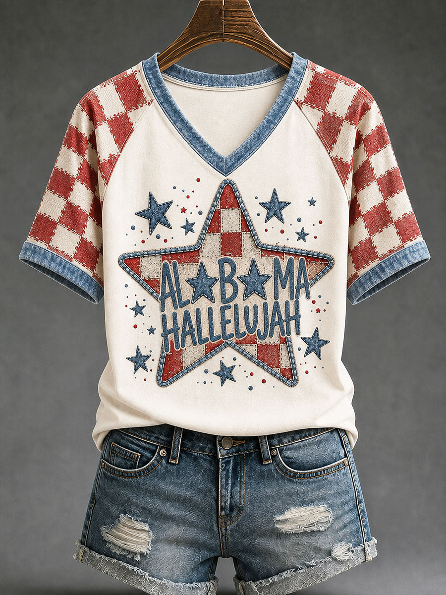 Women's Game Day Football Print Casual T-shirt