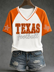Women's Game Day Football Print Casual T-shirt