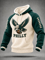 Men's Football Gameday Gift For Football Fans Checkered Cotton Hoodie