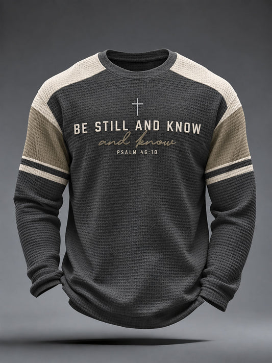 Men's Be Still And Know Waffle Top