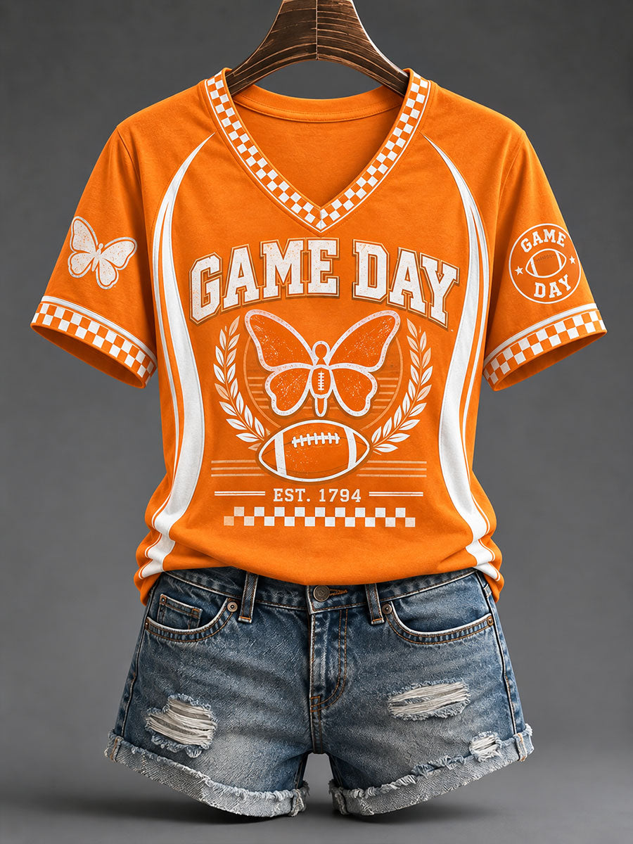 Women's Game Day Football Printed Casual T-Shirt