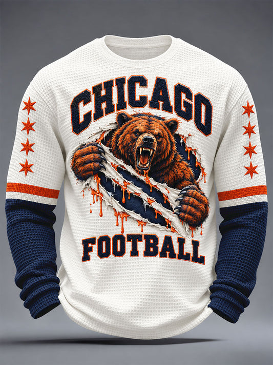 Men's Chicago Football Lover Printed Waffle Tops