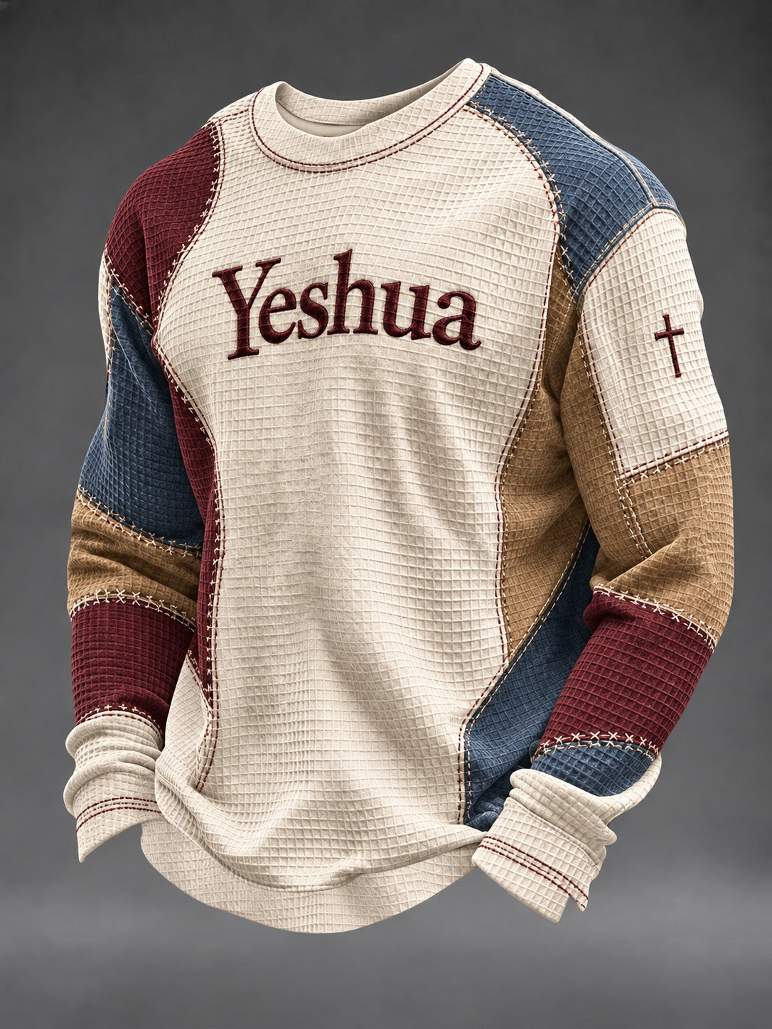 Men's Yeshua Printed Waffle Long Sleeve T-Shirt
