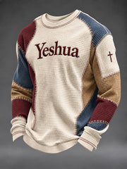 Men's Yeshua Printed Waffle Long Sleeve T-Shirt