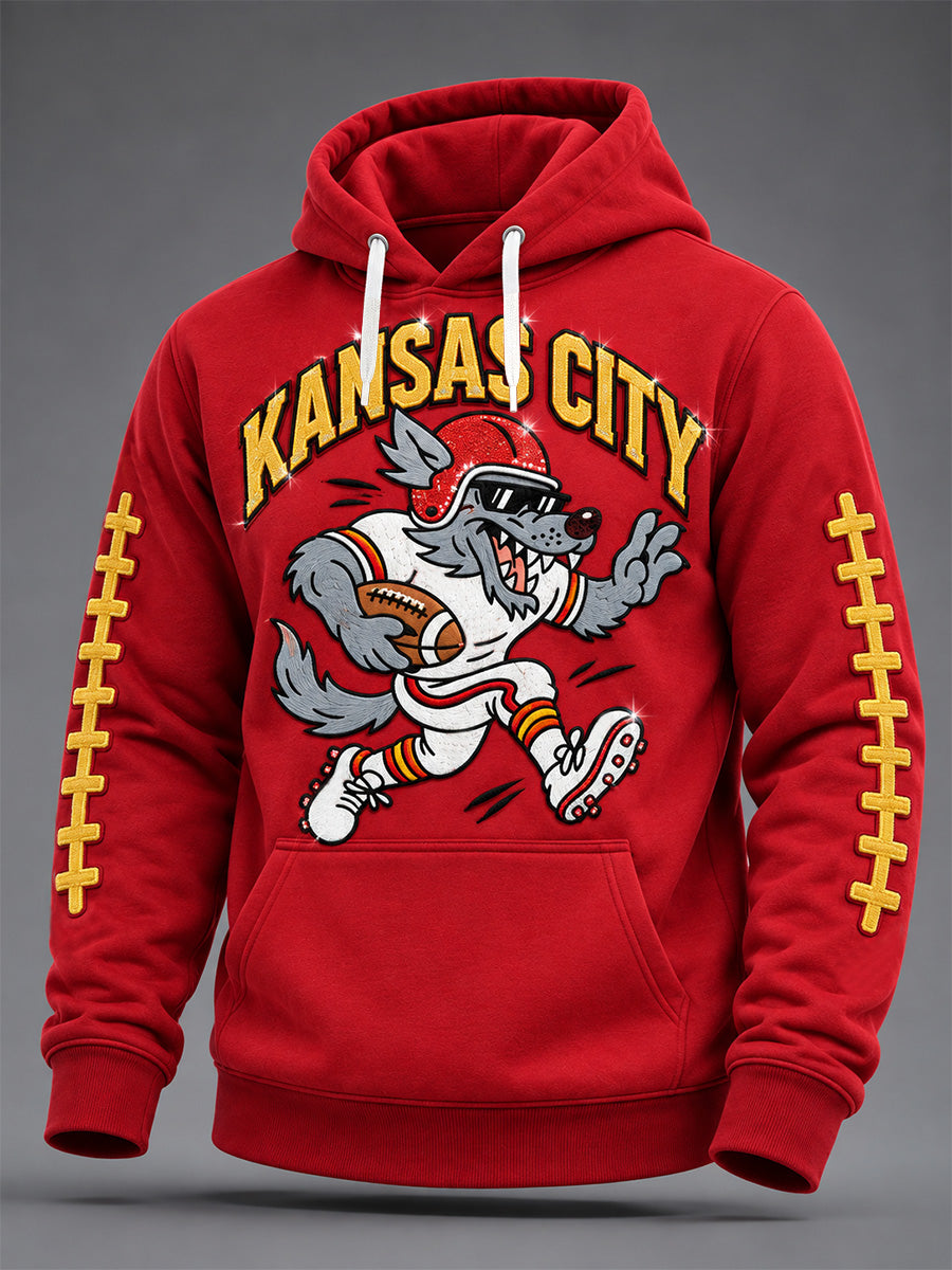 Men's Football Gameday Gift For Football Fans Oversized Drop-Shoulder Hoodie With Pockets