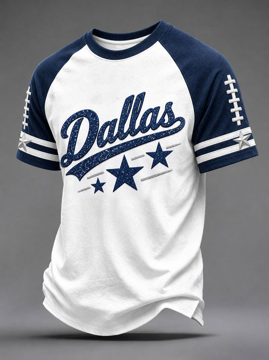 Men's Cowboys Football Fans Lovers Gameday Casual Short Sleeve T-Shirt