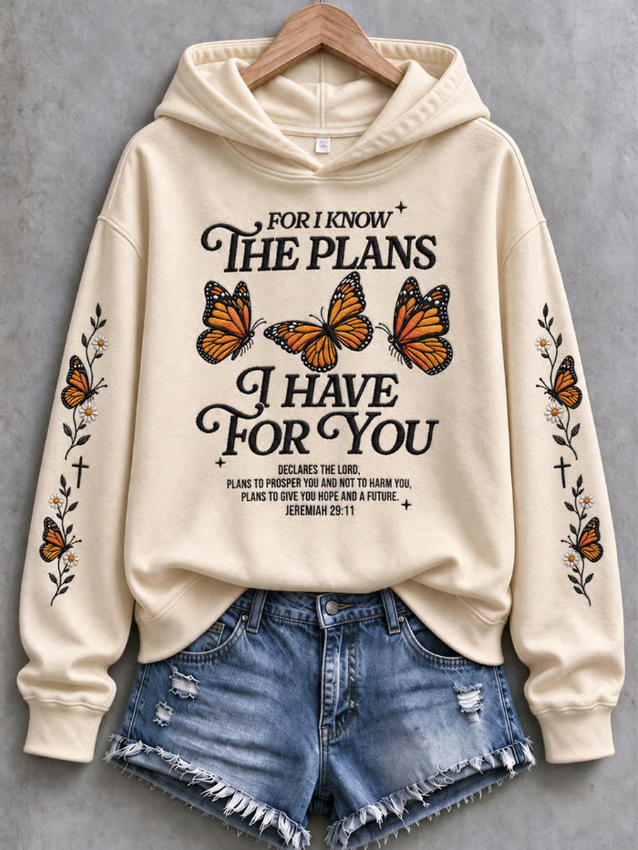 Women's Casual "Faith" Cross-Print Regular Sweatshirt